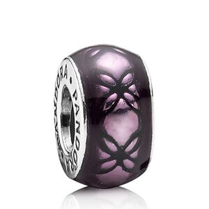 Pandora S/S Purple Floral Vintage Spacer w Transparent Purple Enamel 791034EN31